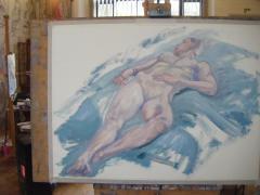 Fluent, Reclining Nude, in the studio - click here to see an enlargement