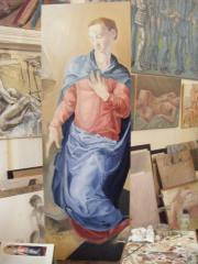 After Bronzino's Angel, in the Studio. - click here to see an enlargement