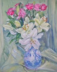 Lilies and Hound Jar - click here to see an enlargement